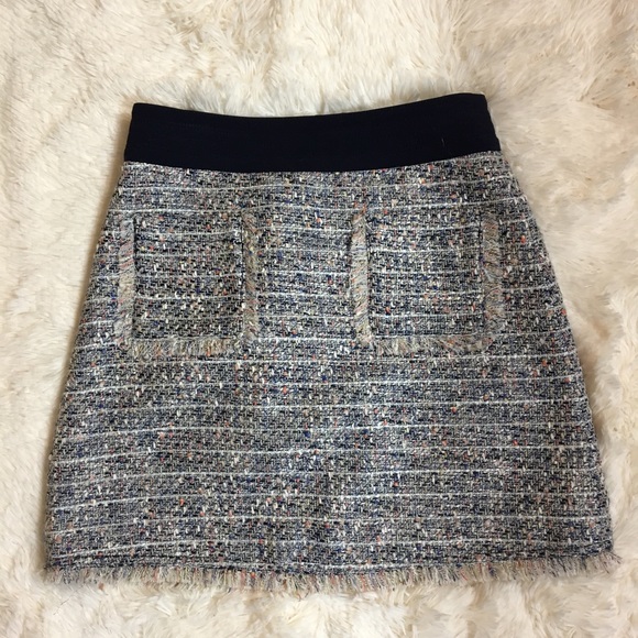 J. Crew Dresses & Skirts - J. Crew blue tweed skirt with pockets size 2